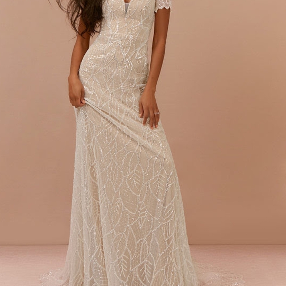 Azazie Elegant Lace Wedding Dress in Cream